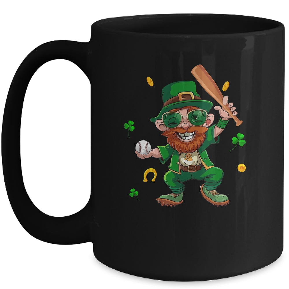 Leprechaun Playing Baseball St Patricks Day Sport Mens Boys Mug | siriusteestore