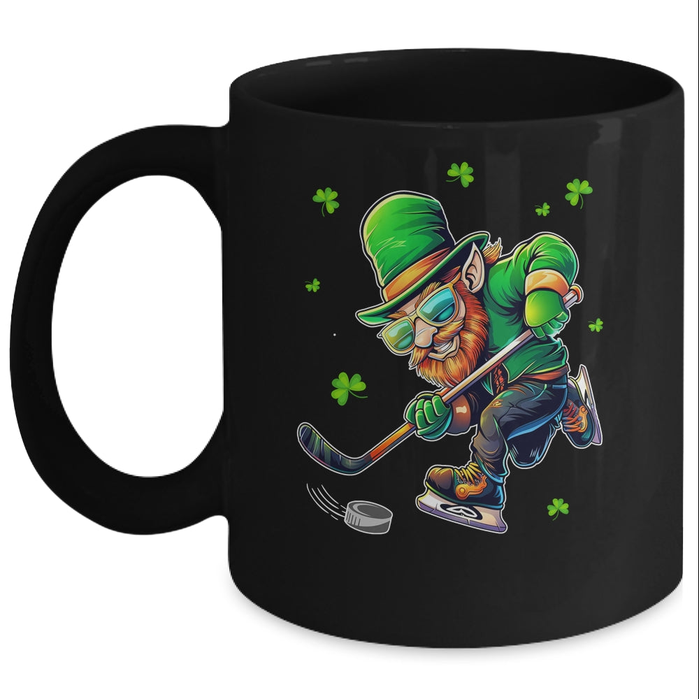 Leprechaun Playing Hockey St Patricks Day Sport Mens Boys Mug | siriusteestore
