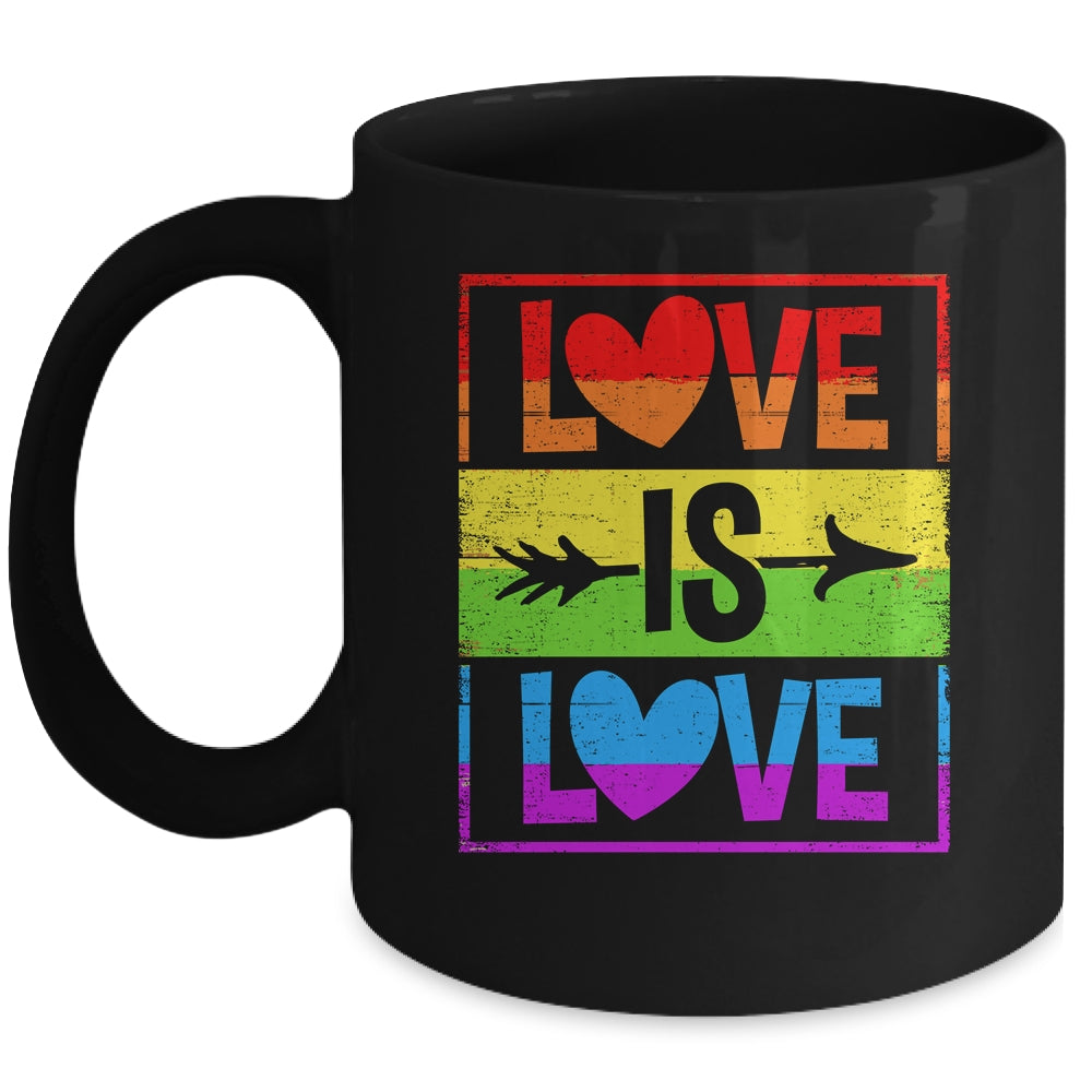 Love Is Love LGBT Gay Lesbian Pride LGBTQ Rainbow Color Mug | siriusteestore