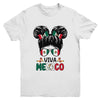 Mexican Independence Funny Viva Mexico Messy Bun Hair Kids Youth Shirt | siriusteestore