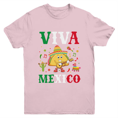 Mexican Viva Mexico Independence Day Flag Taco Kids Women Youth Shirt | siriusteestore
