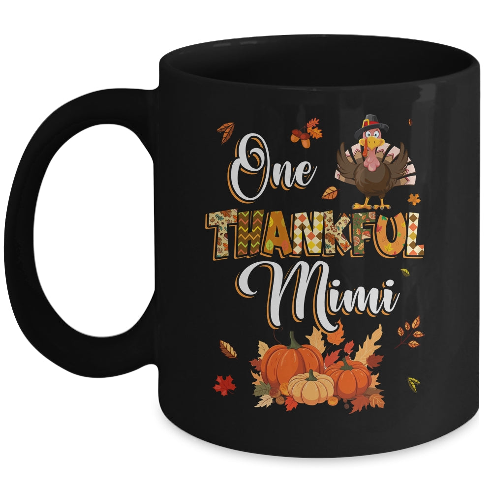 One Thankful Mimi Fall Leaves Autumn Grandma Thanksgiving Mug | siriusteestore