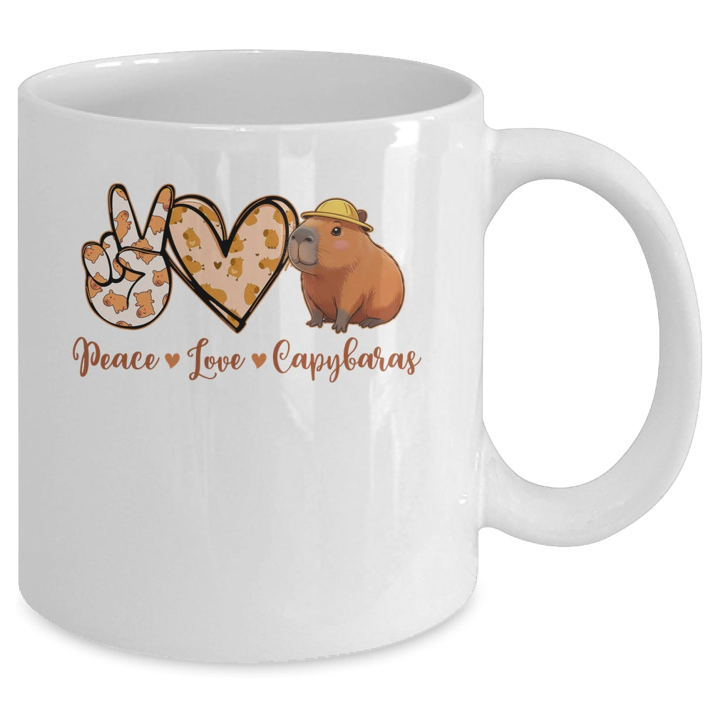 Peace Love Capybara Meme Capy Lover Kawaii Amine Kids Youth Mug | siriusteestore