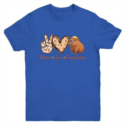 Peace Love Capybara Meme Capy Lover Kawaii Amine Kids Youth Youth Shirt | siriusteestore