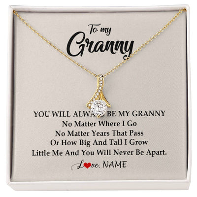 Alluring Beauty Necklace 18K Yellow Gold Finish | Personalized Granny Necklace From Grandkids Granddaughter Grandson You Will Always Be My Granny Birthday Mothers Day Christmas Customized Gift Box Message Card | siriusteestore