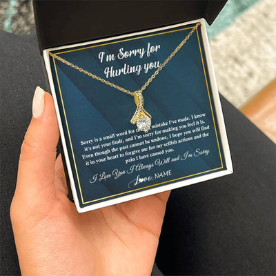 Alluring Beauty Necklace 18K Yellow Gold Finish | 2 | Personalized I'M Sorry Apology Necklace For Wife Girlfriend Forgive Me Sorry Gift Friend Partner Apology Pendant Jewelry Customized Gift Box Message Card | siriusteestore
