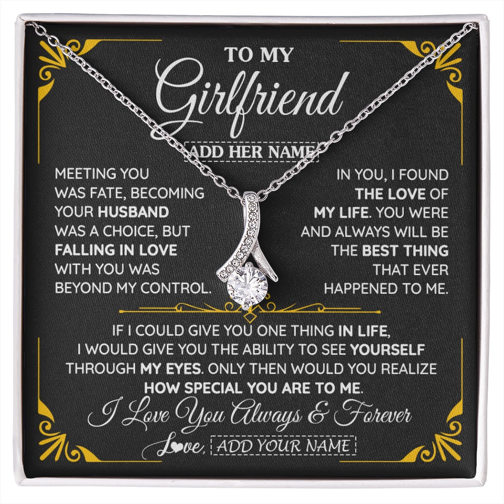Alluring Beauty Necklace 14K White Gold Finish | 1 | Personalized Jewelry To My Girlfriend Necklace Metting You Gift For Girlfriend Romantic Birthday Gifts Valentines Christmas Custom Gift Box Message Card | https://siriusteestore.