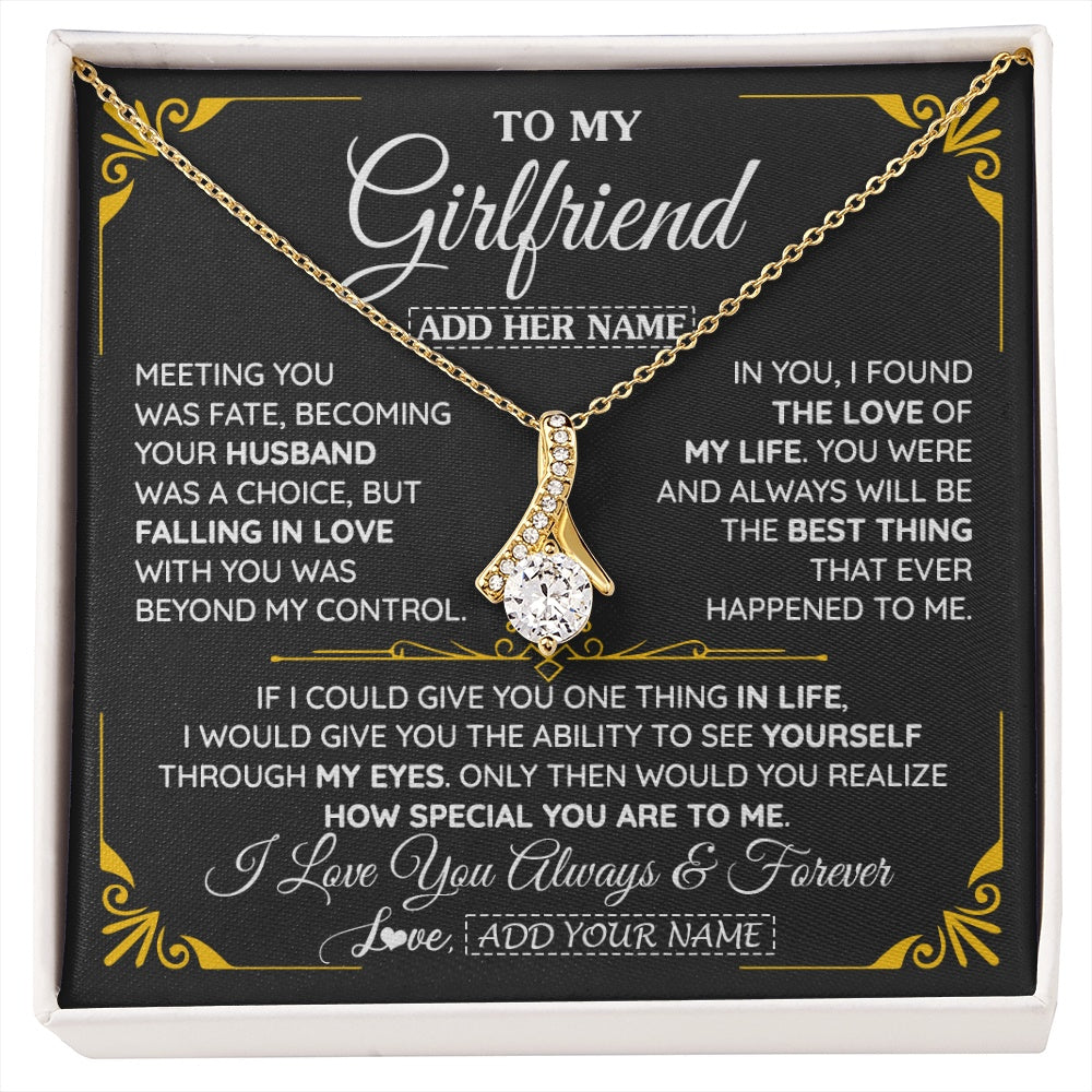 Alluring Beauty Necklace 18K Yellow Gold Finish | 1 | Personalized Jewelry To My Girlfriend Necklace Metting You Gift For Girlfriend Romantic Birthday Gifts Valentines Christmas Custom Gift Box Message Card | https://siriusteestore.