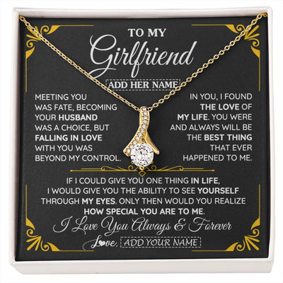 Alluring Beauty Necklace 18K Yellow Gold Finish | 1 | Personalized Jewelry To My Girlfriend Necklace Metting You Gift For Girlfriend Romantic Birthday Gifts Valentines Christmas Custom Gift Box Message Card | https://siriusteestore.
