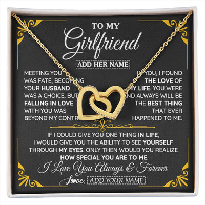 Interlocking Hearts Necklace 18K Yellow Gold Finish | 1 | Personalized Jewelry To My Girlfriend Necklace Metting You Gift For Girlfriend Romantic Birthday Gifts Valentines Christmas Custom Gift Box Message Card | https://siriusteestore.