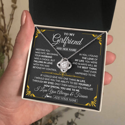 Love Knot Necklace 14K White Gold Finish | 2 | Personalized Jewelry To My Girlfriend Necklace Metting You Gift For Girlfriend Romantic Birthday Gifts Valentines Christmas Custom Gift Box Message Card | https://siriusteestore.