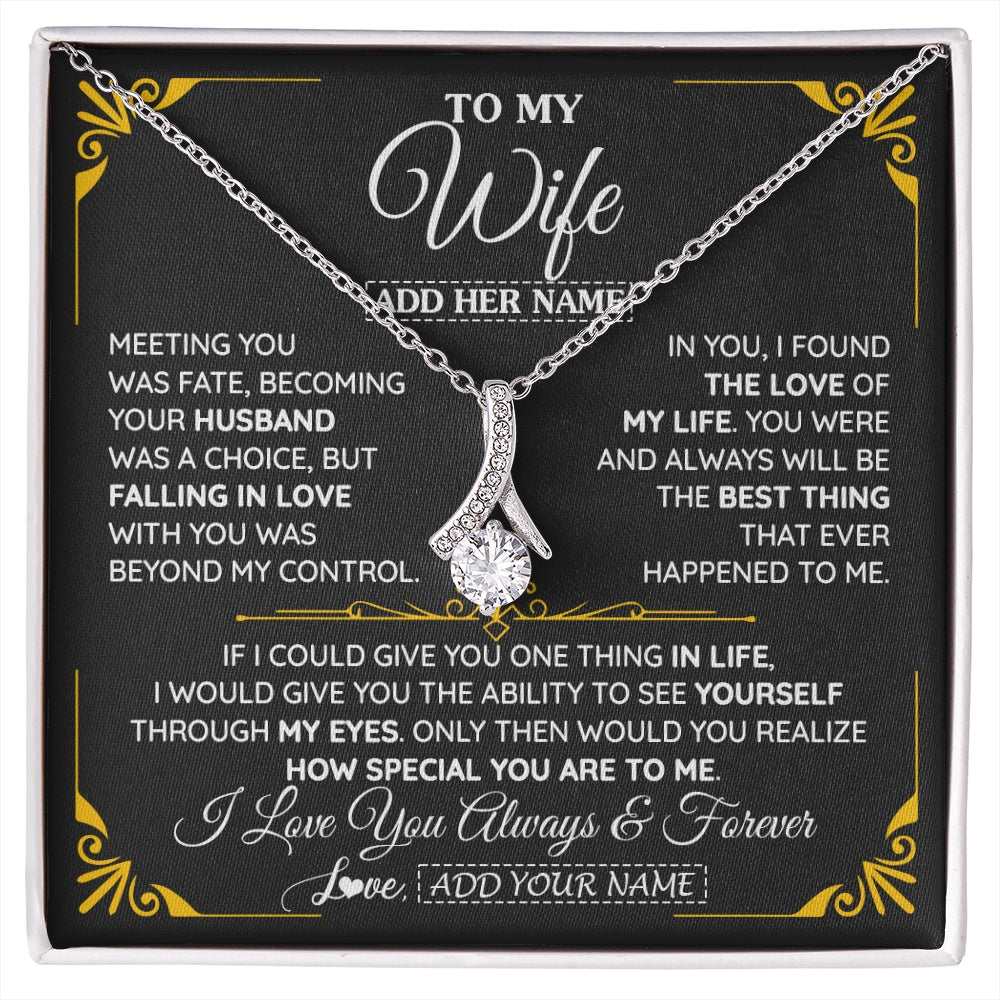 Alluring Beauty Necklace 14K White Gold Finish | 1 | Personalized Jewelry To My Wife Necklace From Husband Metting You Gift For Wife Romantic Birthday Valentines For Her Christmas Custom Gift Box Message Card | https://siriusteestore.