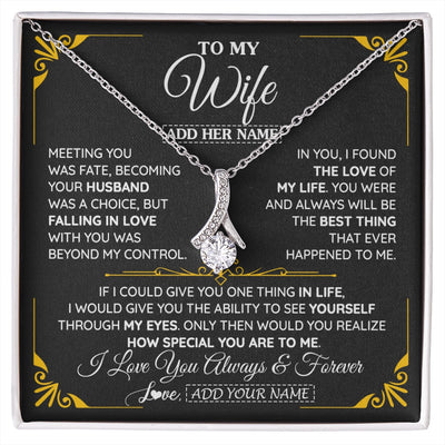 Alluring Beauty Necklace 14K White Gold Finish | 1 | Personalized Jewelry To My Wife Necklace From Husband Metting You Gift For Wife Romantic Birthday Valentines For Her Christmas Custom Gift Box Message Card | https://siriusteestore.