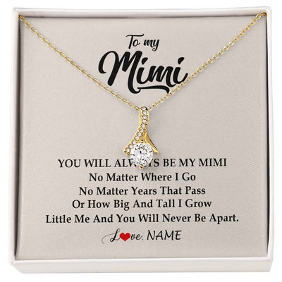 Alluring Beauty Necklace 18K Yellow Gold Finish | Personalized Mimi Necklace From Grandkids Granddaughter Grandson You Will Always Be My Mimi Birthday Mothers Day Christmas Customized Gift Box Message Card | siriusteestore