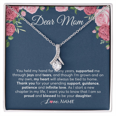 Alluring Beauty Necklace 14K White Gold Finish | 1 | Personalized Mom Mother Of The Bride From Daughter Necklace Thank You Mother And Daughter Wedding Gifts For Mom On Wedding Day Customized Gift Box Message Card | siriusteestore.myshopify
