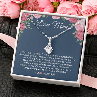 Alluring Beauty Necklace 14K White Gold Finish | 2 | Personalized Mom Mother Of The Bride From Daughter Necklace Thank You Mother And Daughter Wedding Gifts For Mom On Wedding Day Customized Gift Box Message Card | siriusteestore.myshopify