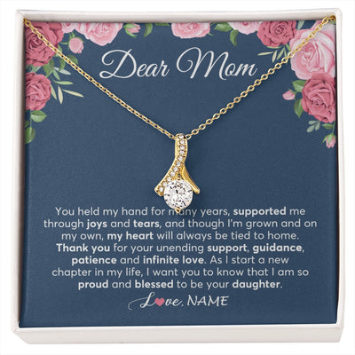 Alluring Beauty Necklace 18K Yellow Gold Finish | 1 | Personalized Mom Mother Of The Bride From Daughter Necklace Thank You Mother And Daughter Wedding Gifts For Mom On Wedding Day Customized Gift Box Message Card | siriusteestore.myshopify