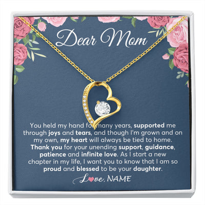 Forever Love Necklace 18K Yellow Gold Finish | 1 | Personalized Mom Mother Of The Bride From Daughter Necklace Thank You Mother And Daughter Wedding Gifts For Mom On Wedding Day Customized Gift Box Message Card | siriusteestore.myshopify