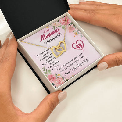 Interlocking Hearts Necklace 18K Yellow Gold Finish | 2 | Personalized Mommy To Be Gift Pregnancy Gifts To My Mommy From Baby Bump Necklace Expecting Mom Gifts New Mothers Day Jewellery Custom Gift Box Message Card | https://siriusteestore.