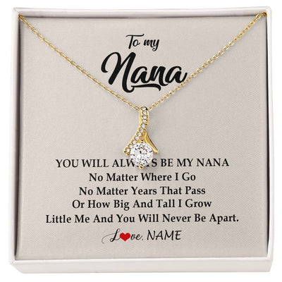 Alluring Beauty Necklace 18K Yellow Gold Finish | Personalized Nana Necklace From Grandkids Granddaughter Grandson You Will Always Be My Nana Birthday Mothers Day Christmas Customized Gift Box Message Card | siriusteestore