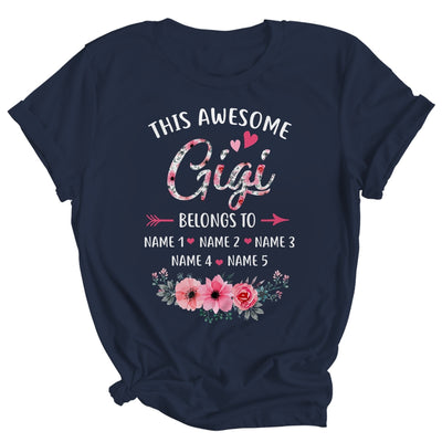 Personalized This Awesome Gigi Belongs To Custom Kids Name Floral Gigi Mothers Day Birthday Christmas Shirt & Tank Top | siriusteestore