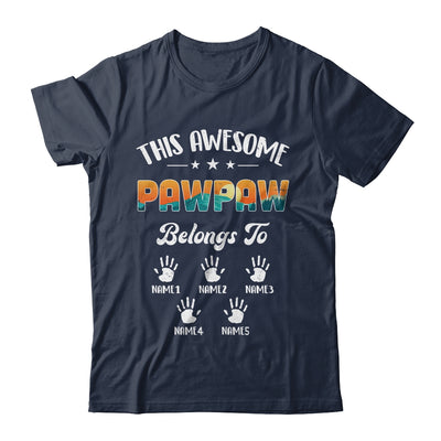 Personalized This Awesome Pawpaw Belongs To Custom Kids Name Vintage Fathers Day Birthday Christmas Shirt & Hoodie | siriusteestore