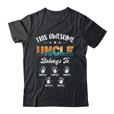Personalized This Awesome Uncle Belongs To Custom Kids Name Vintage Fathers Day Birthday Christmas Shirt & Hoodie | siriusteestore