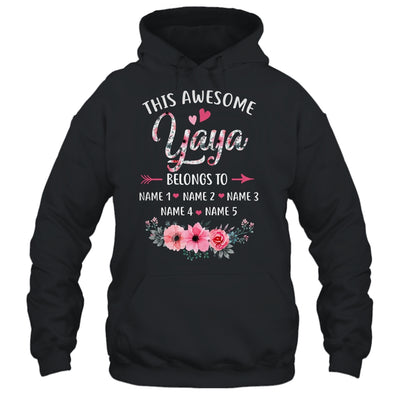 Personalized This Awesome Yaya Belongs To Custom Kids Name Floral Yaya Mothers Day Birthday Christmas Shirt & Tank Top | siriusteestore