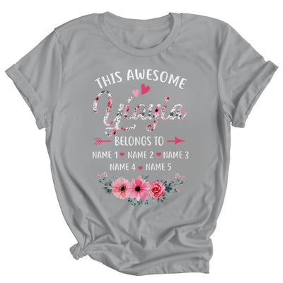 Personalized This Awesome Yiayia Belongs To Custom Kids Name Floral Yiayia Mothers Day Birthday Christmas Shirt & Tank Top | siriusteestore
