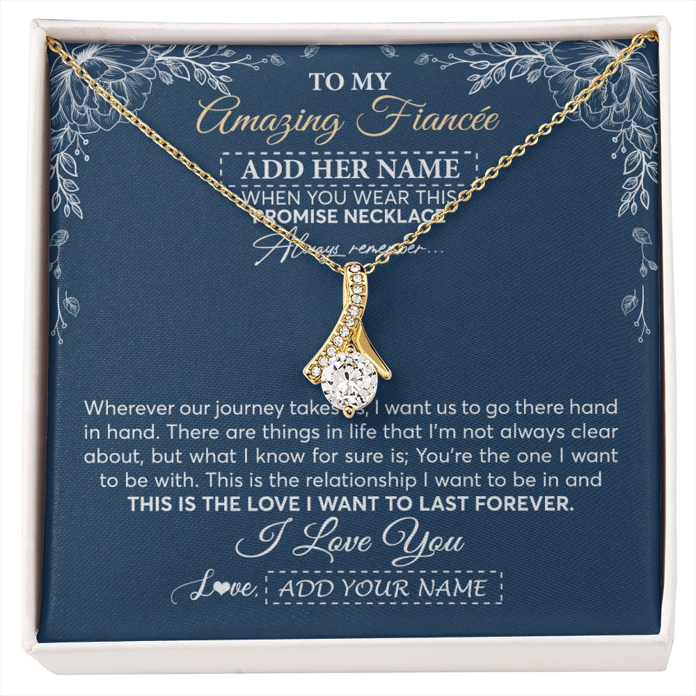 Alluring Beauty Necklace 18K Yellow Gold Finish | 1 | Personalized To My Amazing Fiancee Necklace From Fiance Promise Necklace Birthday Gifts For Fiancee For Her Valentines Christmas Custom Gift Box Message Card | https://siriusteestore.