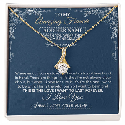 Alluring Beauty Necklace 18K Yellow Gold Finish | 1 | Personalized To My Amazing Fiancee Necklace From Fiance Promise Necklace Birthday Gifts For Fiancee For Her Valentines Christmas Custom Gift Box Message Card | https://siriusteestore.