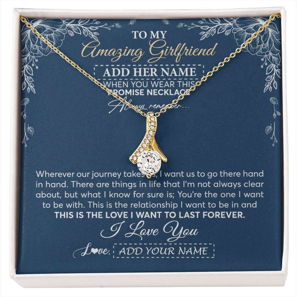 Alluring Beauty Necklace 18K Yellow Gold Finish | 1 | Personalized To My Amazing Girlfriend Necklace From Boyfriend Promise Necklace Birthday Gifts For Girlfriend Valentines Christmas Custom Gift Box Message Card | https://siriusteestore.