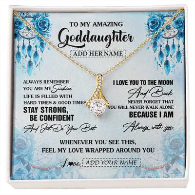 Alluring Beauty Necklace 18K Yellow Gold Finish | 1 | Personalized To My Amazing Goddaughter Necklace From Godmother Uncle Dream Catcher It A Big Hug Goddaughter Birthday Gifts Christmas Gift Box Message Card | https://siriusteestore.