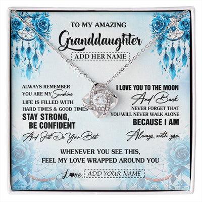Love Knot Necklace 14K White Gold Finish | 1 | Personalized To My Amazing Granddaughter Necklace From Grandma Grandpa Dream Catcher It A Big Hug Granddaughter Birthday Gifts Christmas Gift Box Message Card | https://siriusteestore.