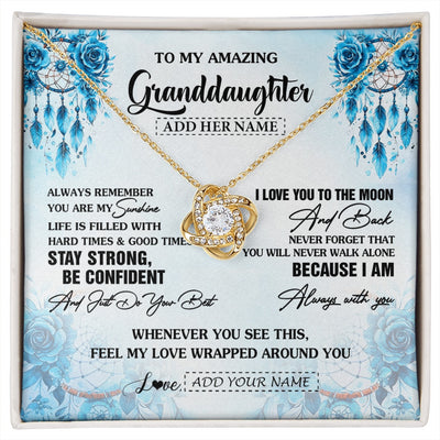 Love Knot Necklace 18K Yellow Gold Finish | 1 | Personalized To My Amazing Granddaughter Necklace From Grandma Grandpa Dream Catcher It A Big Hug Granddaughter Birthday Gifts Christmas Gift Box Message Card | https://siriusteestore.