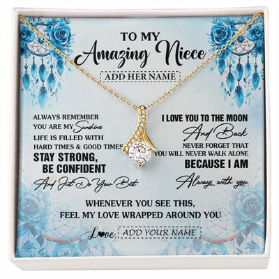 Alluring Beauty Necklace 18K Yellow Gold Finish | 1 | Personalized To My Amazing Niece Necklace From Aunt Uncle Auntie Dream Catcher It A Big Hug Niece Birthday Gifts Graduation Christmas Gift Box Message Card | https://siriusteestore.