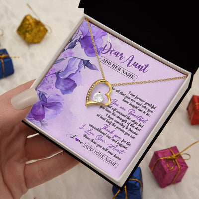Forever Love Necklace 18K Yellow Gold Finish | 2 | Personalized To My Aunt Gifts From Niece Nephew Necklace Flower You Are Beautiful Gifts For Aunt Mothers Day Birthday Christmas Custom Gift Box Message Card | siriusteestore.myshopify