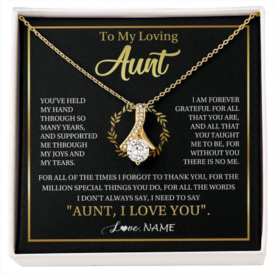 Alluring Beauty Necklace 18K Yellow Gold Finish | 1 | Personalized To My Aunt Gifts Necklace From Niece Nephew Grateful Thank You Aunt Birthday Gifts Mothers Day Christmas Jewelry Customized Gift Box Message Card | siriusteestore