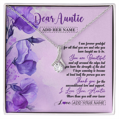 Alluring Beauty Necklace 14K White Gold Finish | 1 | Personalized To My Auntie Gifts From Niece Nephew Necklace Flower You Are Beautiful Gifts For Auntie Mothers Day Birthday Christmas Gift Box Message Card | siriusteestore.myshopify