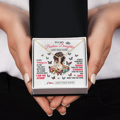 Alluring Beauty Necklace 18K Yellow Gold Finish | 2 | Personalized To My Badass Daughter From Dad Mom Father Necklace I Am The Storm Daughter Gifts Birthday Graduation Christmas Custom Gift Box Message Card | https://siriusteestore.