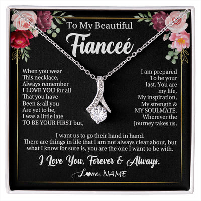 Alluring Beauty Necklace 14K White Gold Finish | 1 | Personalized To My Beautiful Fiancee Gifts Necklace From Fiance When You Wear This Necklace Fiancee Birthday Christmas Anniversary Day Gift Box Message Card | siriusteestore