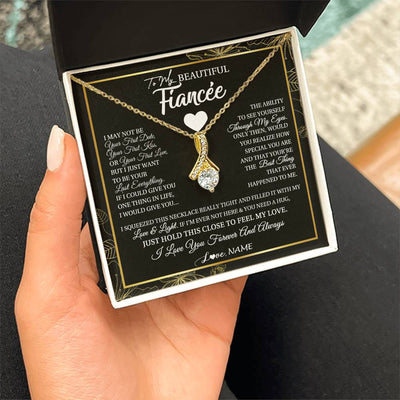 Alluring Beauty Necklace 18K Yellow Gold Finish | 2 | Personalized To My Beautiful Fiancee Necklace I May Not Be Your First Day Future Wife Valentines Day Birthday Christmas Customized Gift Box Message Card | siriusteestore