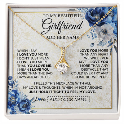 Alluring Beauty Necklace 18K Yellow Gold Finish | 1 | Personalized To My Beautiful Girlfriend Necklace When I Say Girlfriend Gifts Romantic Birthday Gifts Valentines Christmas Custom Gift Box Message Card | https://siriusteestore.