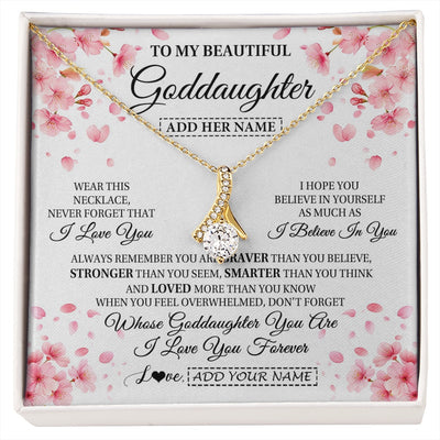 Alluring Beauty Necklace 18K Yellow Gold Finish | 1 | Personalized To My Beautiful Goddaughter From Godmother Uncle Necklace Never Forget Birthday Gifts For Goddaughter Gift Christmas Gift Box Message Card | siriusteestore.myshopify