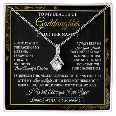 Alluring Beauty Necklace 14K White Gold Finish | 1 | Personalized To My Beautiful Goddaughter Gifts Necklace From Godmother Feel My Love For Adult Goddaughter Graduation Christmas Custom Gift Box Message Card | https://siriusteestore.