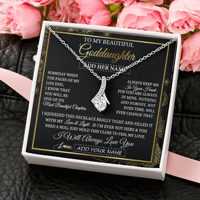 Alluring Beauty Necklace 14K White Gold Finish | 2 | Personalized To My Beautiful Goddaughter Gifts Necklace From Godmother Feel My Love For Adult Goddaughter Graduation Christmas Custom Gift Box Message Card | https://siriusteestore.