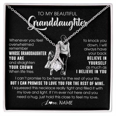 Alluring Beauty Necklace 14K White Gold Finish | 1 | Personalized To My Beautiful Granddaughter Necklace From Grandma Believe In Yourself Granddaughter Birthday Gifts Jewelry Christmas Customized Message Card | siriusteestore