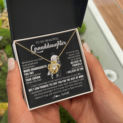 Love Knot Necklace 18K Yellow Gold Finish | 2 | Personalized To My Beautiful Granddaughter Necklace From Grandpa Believe In Yourself Granddaughter Birthday Gifts Jewelry Christmas Customized Message Card | siriusteestore