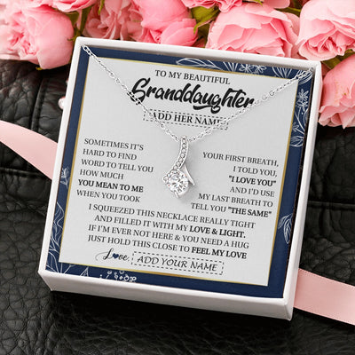 Alluring Beauty Necklace 14K White Gold Finish | 2 | Personalized To My Beautiful Granddaughter Necklace From Granparents Feel My Love Valentine Gifts For Granddaughter Birthday Christmas Gift Box Message Card | https://siriusteestore.