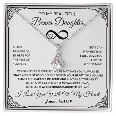 Alluring Beauty Necklace 14K White Gold Finish | 1 | Personalized To My Beautiful Granddaughter Necklace Women Girls From Grandma Grandpa Love You Granddaughter Birthday Christmas Customized Gift Box Message Card | siriusteestore